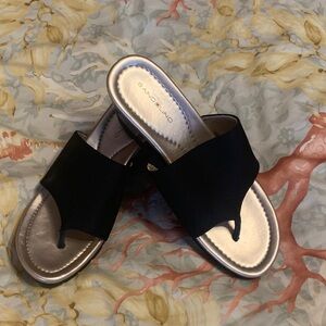 Bandolino Black and Gold Women's Sandals